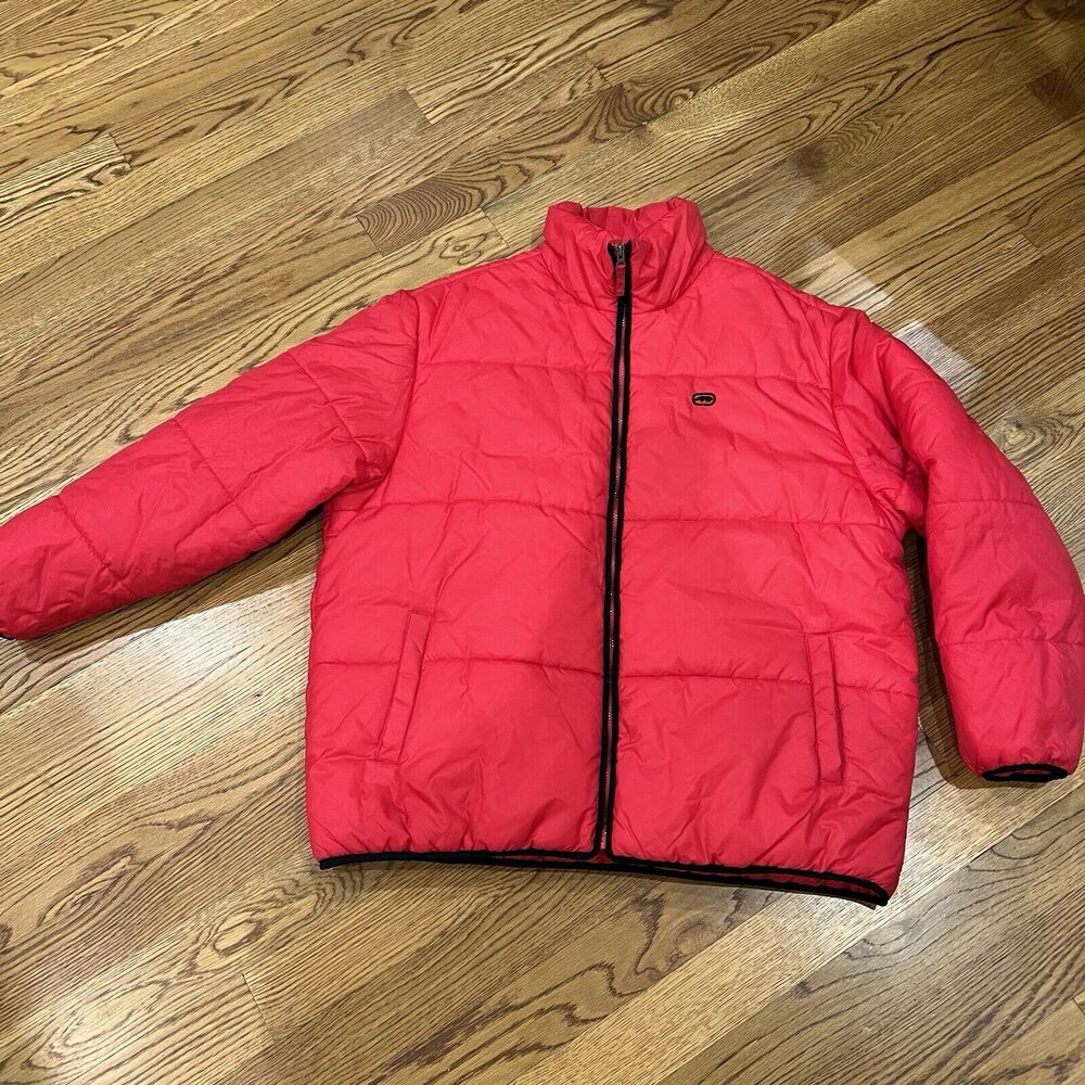 Ecko Unltd. Full Zip Puffer Jacket Winter Red Men’s Size 2XL With Pockets‎